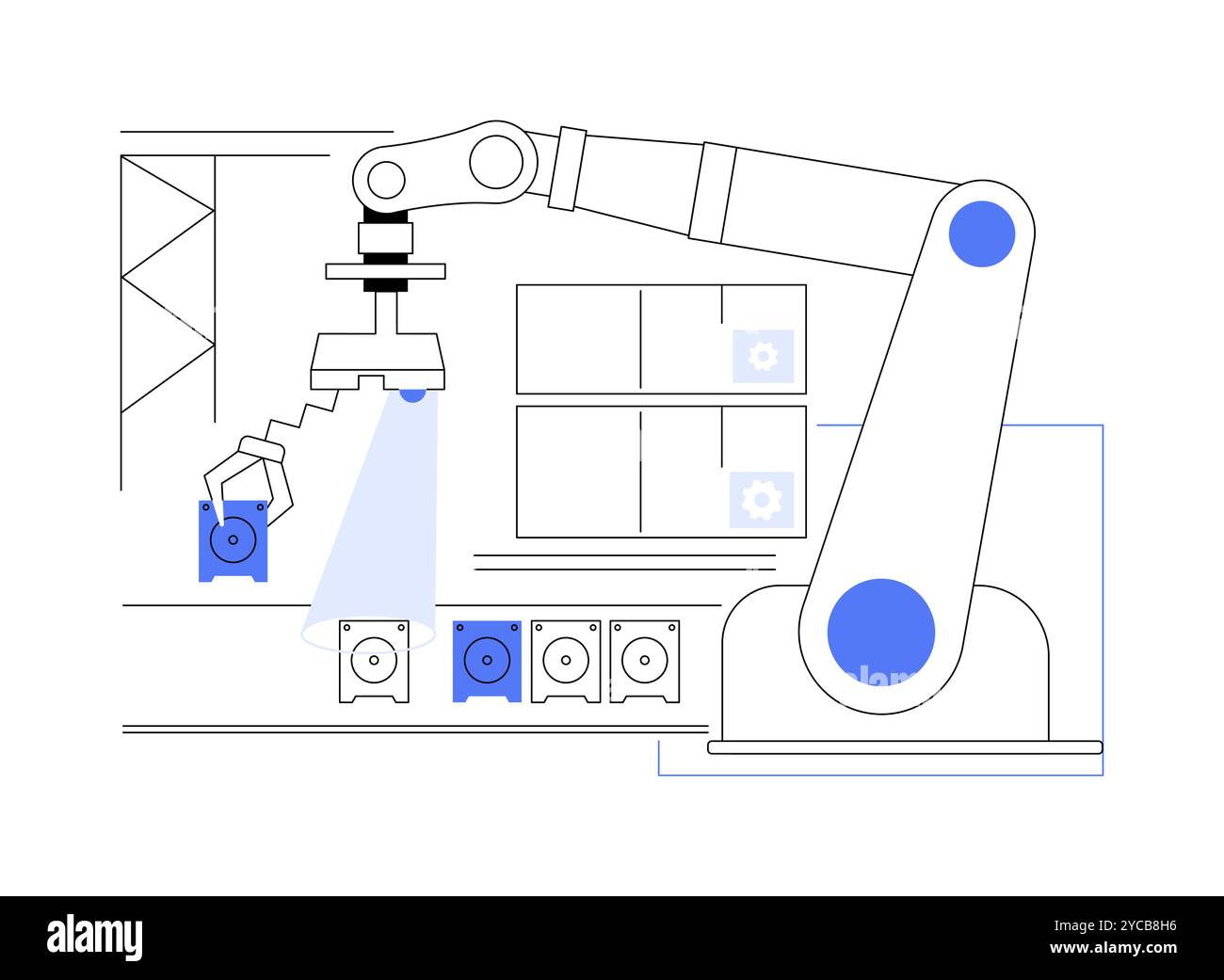 Robots de tri illustrations vectorielles de dessins animés isolées. Illustration de Vecteur