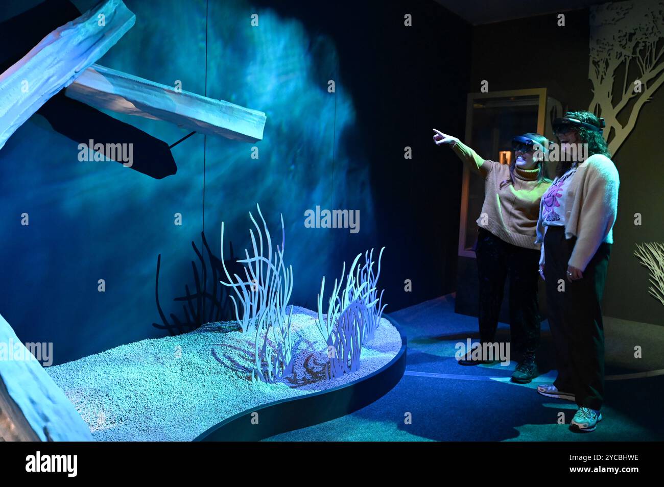 Visions of nature est une nouvelle expérience de réalité mixte hébergée au Musée qui transporte le public 100 ans dans le futur pour voir comment le monde naturel a répondu aux actions que nous menons aujourd'hui les visiteurs porteront des casques de réalité mixte Microsoft à la pointe de la technologie dans cette expérience immersive, qui a été créée dans un partenariat entre le Musée d'histoire naturelle, Microsoft et SAOLA Studio visions of nature ouvre jeudi 24 octobre 2024 ... Banque D'Images