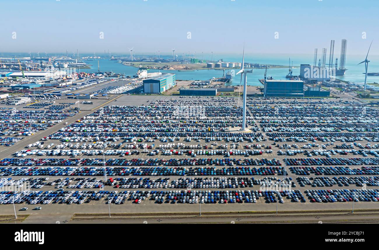 Antenne de l'industrie automobile électrique près de Vlissingen aux pays-Bas Banque D'Images