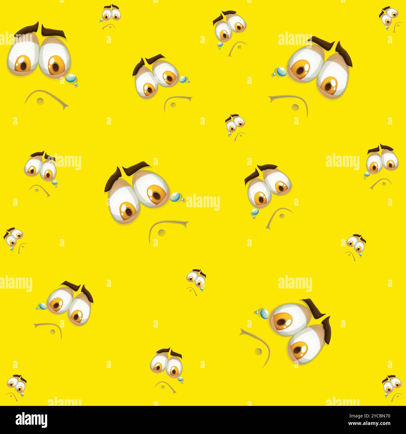 Fond transparent avec différentes expressions faciales. Visages de bande dessinée et emojis avec différentes expressions faciales modèle sans couture. Arrière-plan vectoriel Illustration de Vecteur