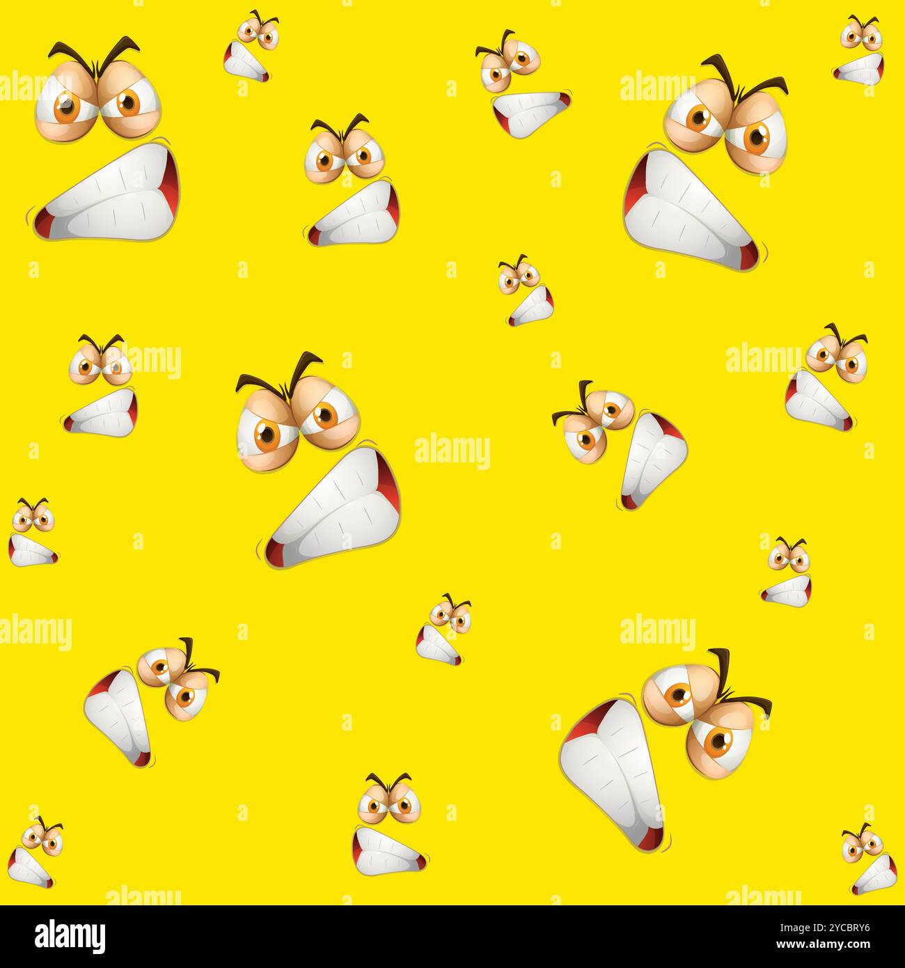 Fond transparent avec différentes expressions faciales. Visages de bande dessinée et emojis avec différentes expressions faciales modèle sans couture. Arrière-plan vectoriel Illustration de Vecteur