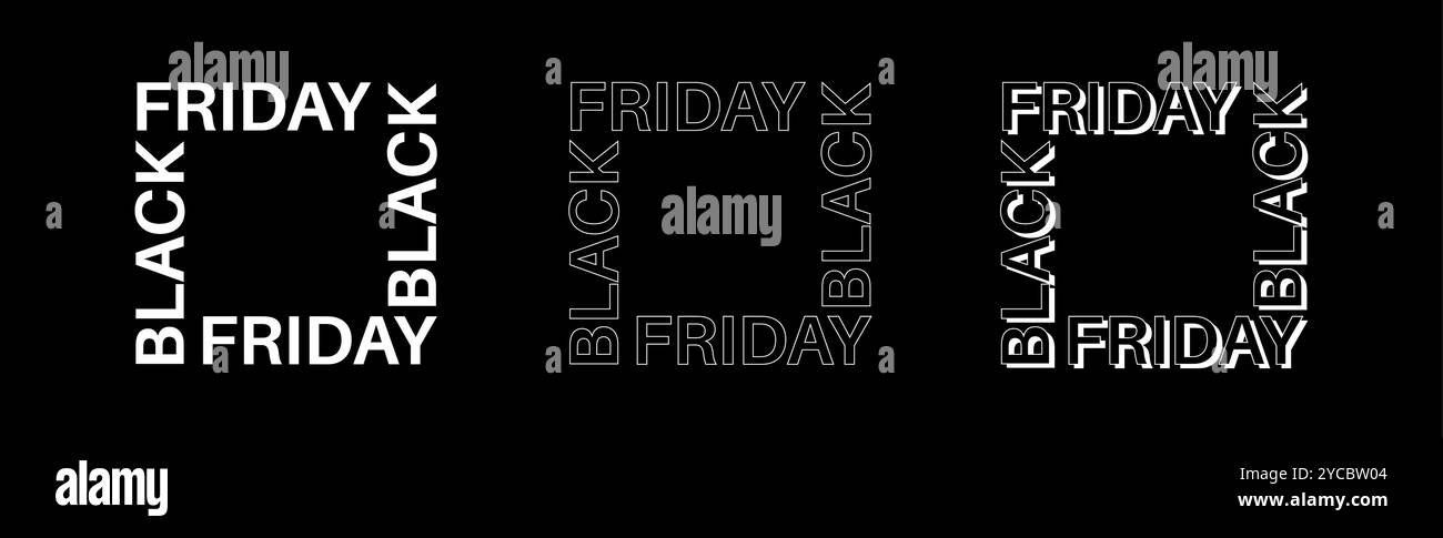 Bannière de solde du vendredi fou. Cadre réalisé par typographie. Modèle pour la promotion, la publicité, le web, les annonces sociales. Illustration de Vecteur