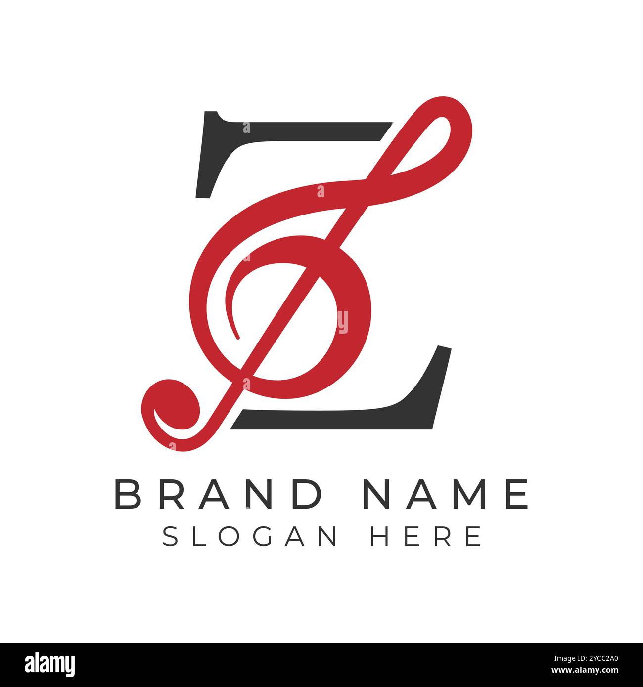 Lettre initiale Z avec icône style de note musicale. Logo alphabet Z Music Illustration de Vecteur