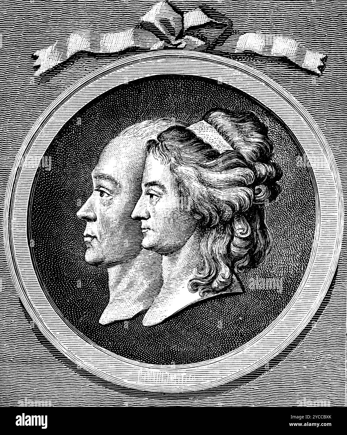 Joseph Lange (Würzburg 1751 - 1831 Vienne) acteur et peintre, sa femme Aloysia, née Weber, célèbre soprano, illustration historique 1892 Banque D'Images