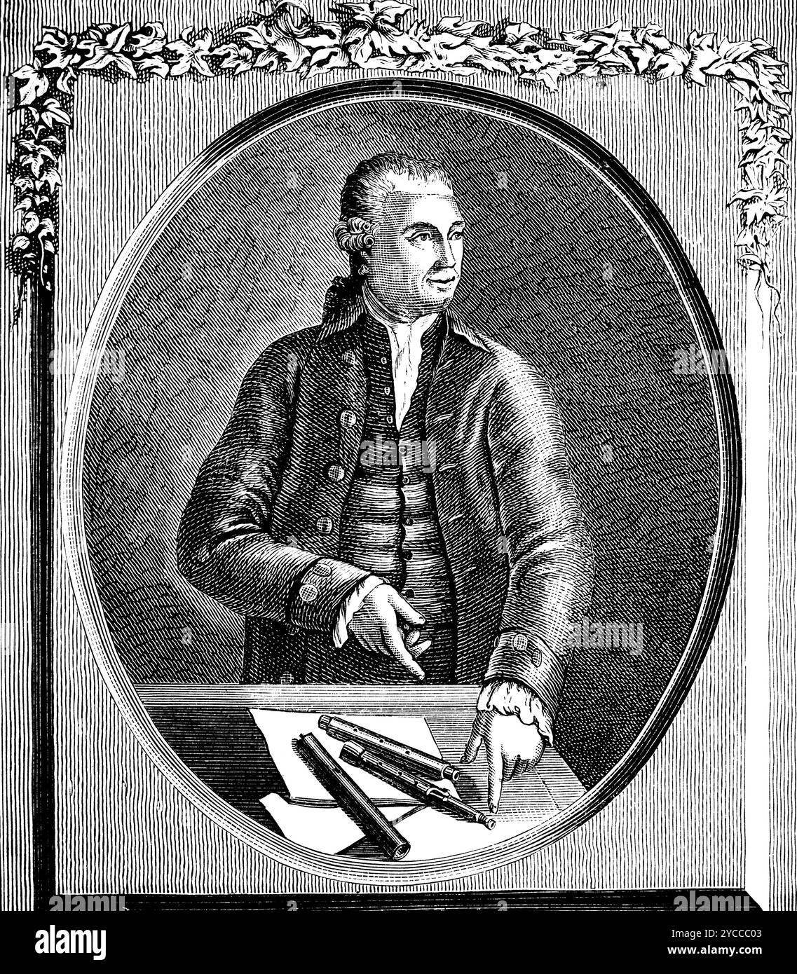 Johann George Tromlitz (Reinsdorf 1725-1805 Leipzig), illustration historique 1892 Banque D'Images