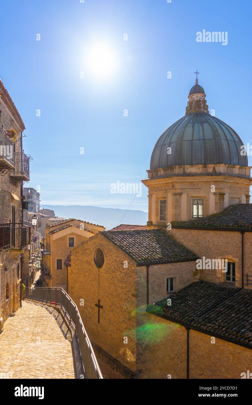 Église mère, Gangi, Palerme, Sicile, Italie Banque D'Images