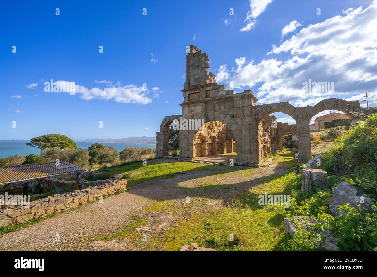 Ruines gréco-romaines, zone archéologique de ​​Tindari, Tindari, Patti, Messine, Sicile, Italie Banque D'Images