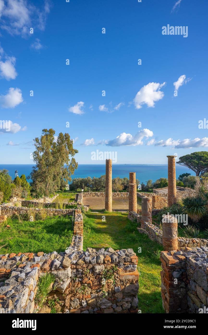 Zone archéologique de ​​Tindari, Tindari, Patti, Messine, Sicile, Italie Banque D'Images