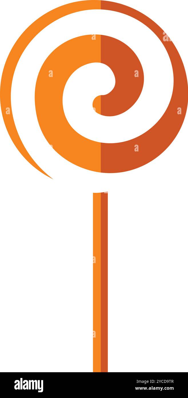 Sucette d'Halloween avec conception en spirale en orange et blanc, vecteur Illustration de Vecteur