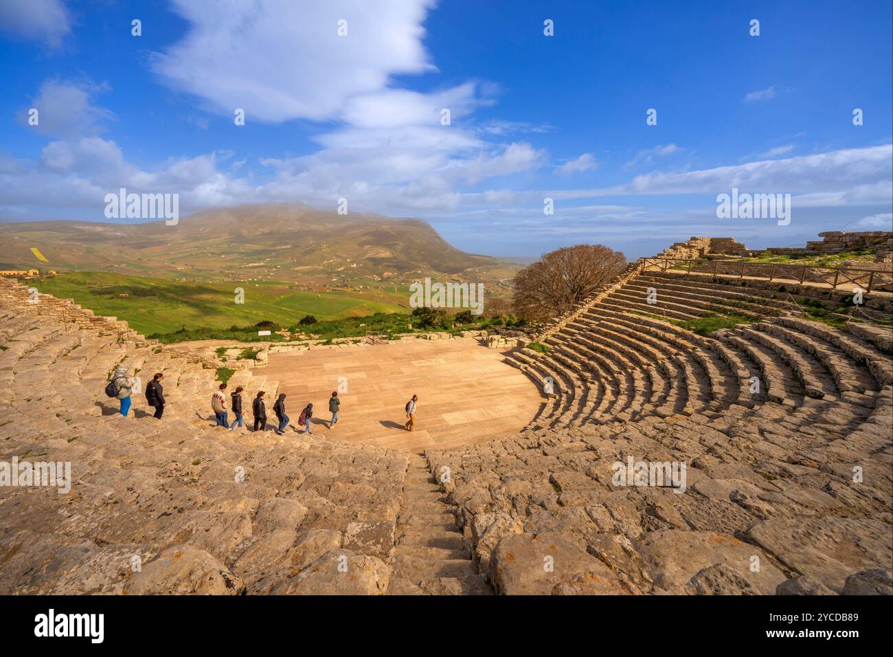 Théâtre antique, IIe siècle av. J.-C., Segesta, Calatafimi , Trapani, Sicile, Italie Banque D'Images