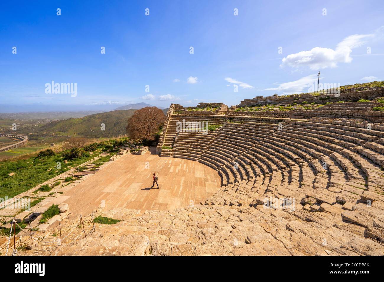 Théâtre antique, IIe siècle av. J.-C., Segesta, Calatafimi , Trapani, Sicile, Italie Banque D'Images