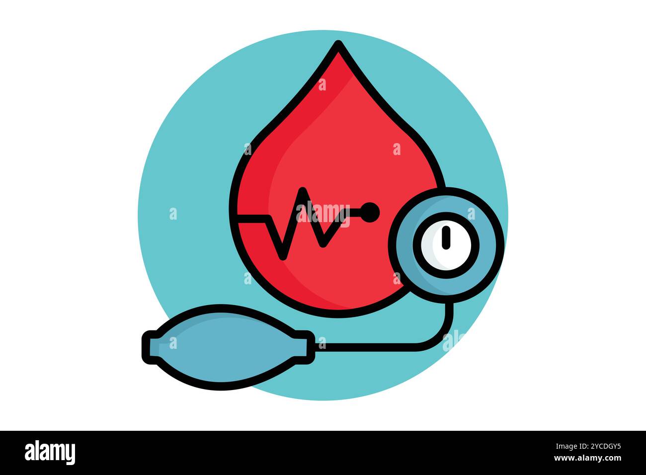 Icône de pression artérielle. style d'icône de contour coloré. icône associée à médical. illustration vectorielle des éléments de santé Illustration de Vecteur