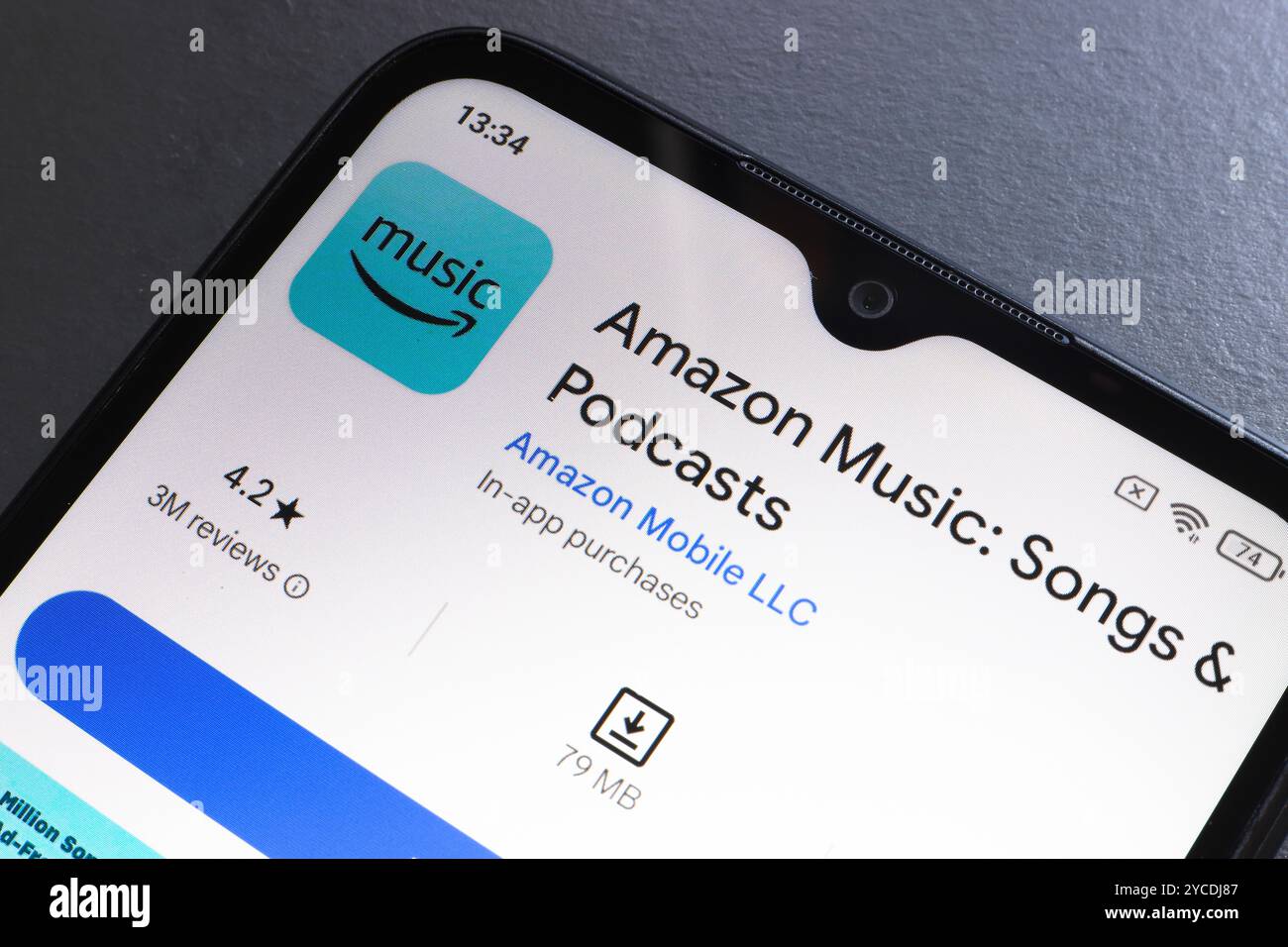 22 octobre 2024, Brésil. Dans cette illustration photo, le logo de l'application Amazon Music est affiché sur l'écran d'un smartphone Banque D'Images