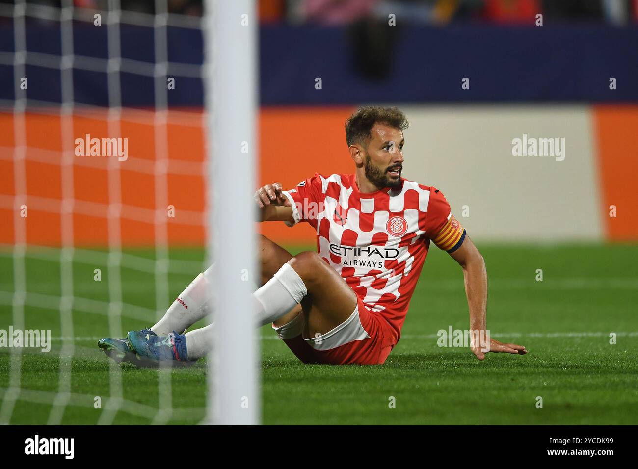 Gérone, ESP. 22 octobre 2024. GIRONA FC-SLOVAN BRATISLAVA 22 octobre 2024 Stuani (7) de Girona FC lors du match de phase de la Ligue des Champions 2024/25 de l'UEFA entre Girona FC et Slovan Bratislava au stade municipal de Montilivi à Gérone, Espagne. Crédit : Rosdemora/Alamy Live News Banque D'Images