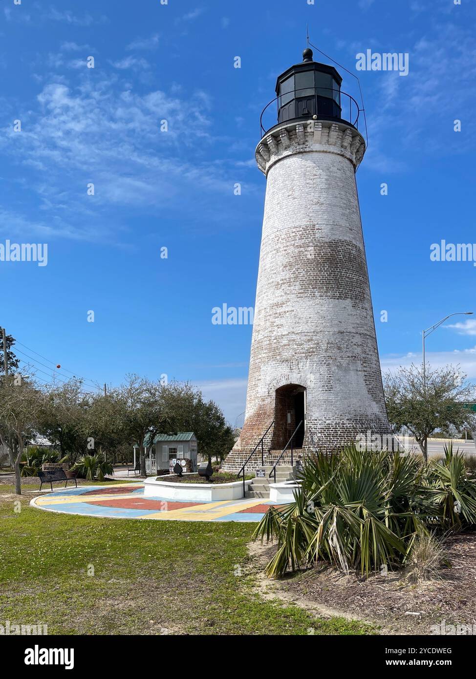 Phare de Round Island, Pascagoula, Mississippi, États-Unis - Image de stock capturée avec un smartphone