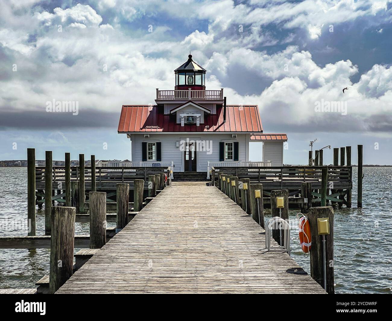 Phare de Roanoke Marshes Replica, Manteo, Caroline du Nord, États-Unis Banque D'Images