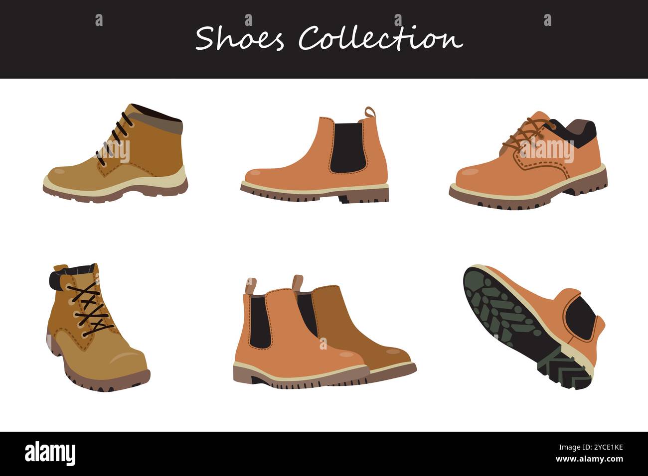 collection de chaussures avec différents styles Illustration de Vecteur