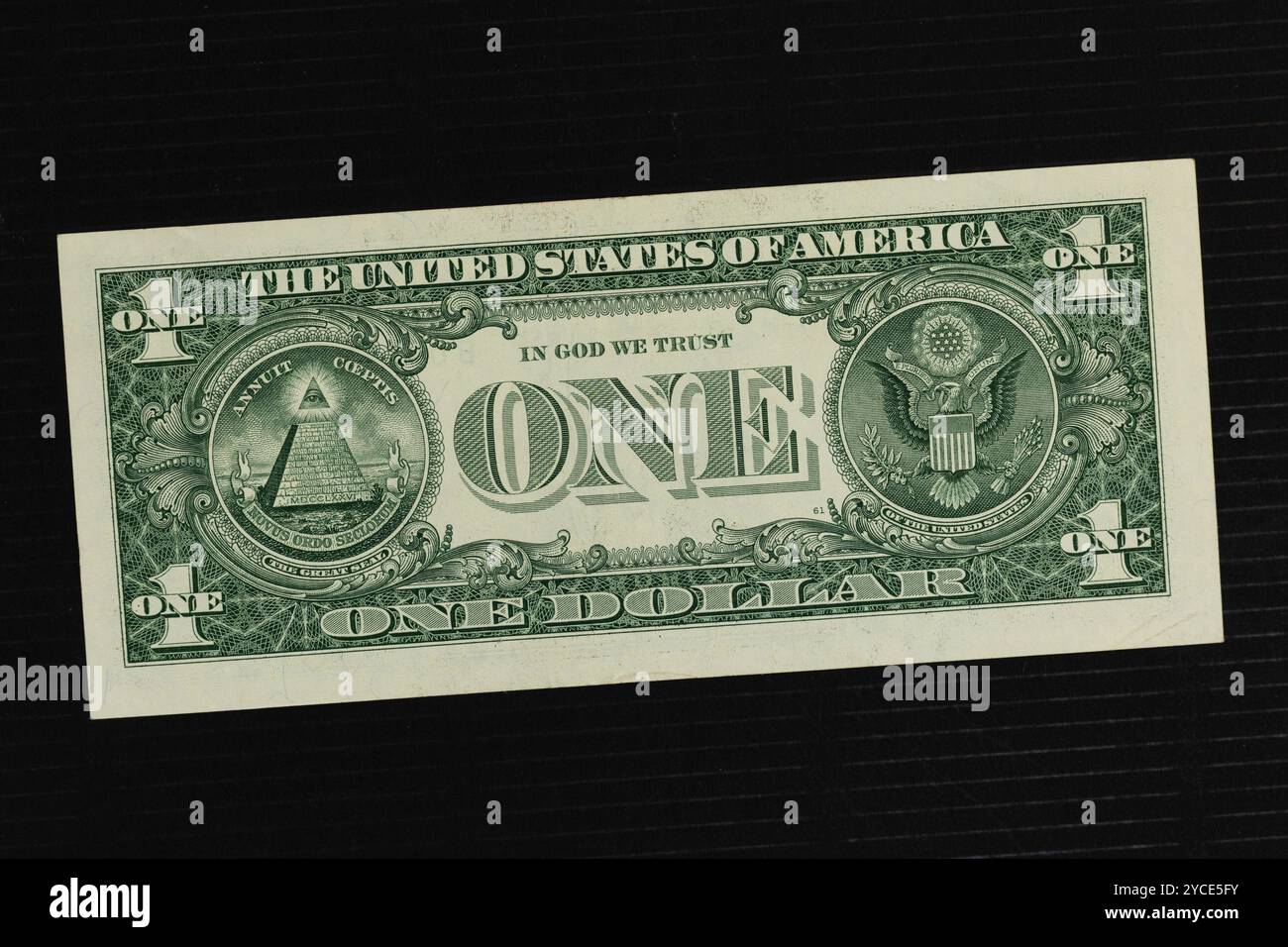 Un billet d'un dollar avec le billet du Grand Sceau des États-Unis Banque D'Images