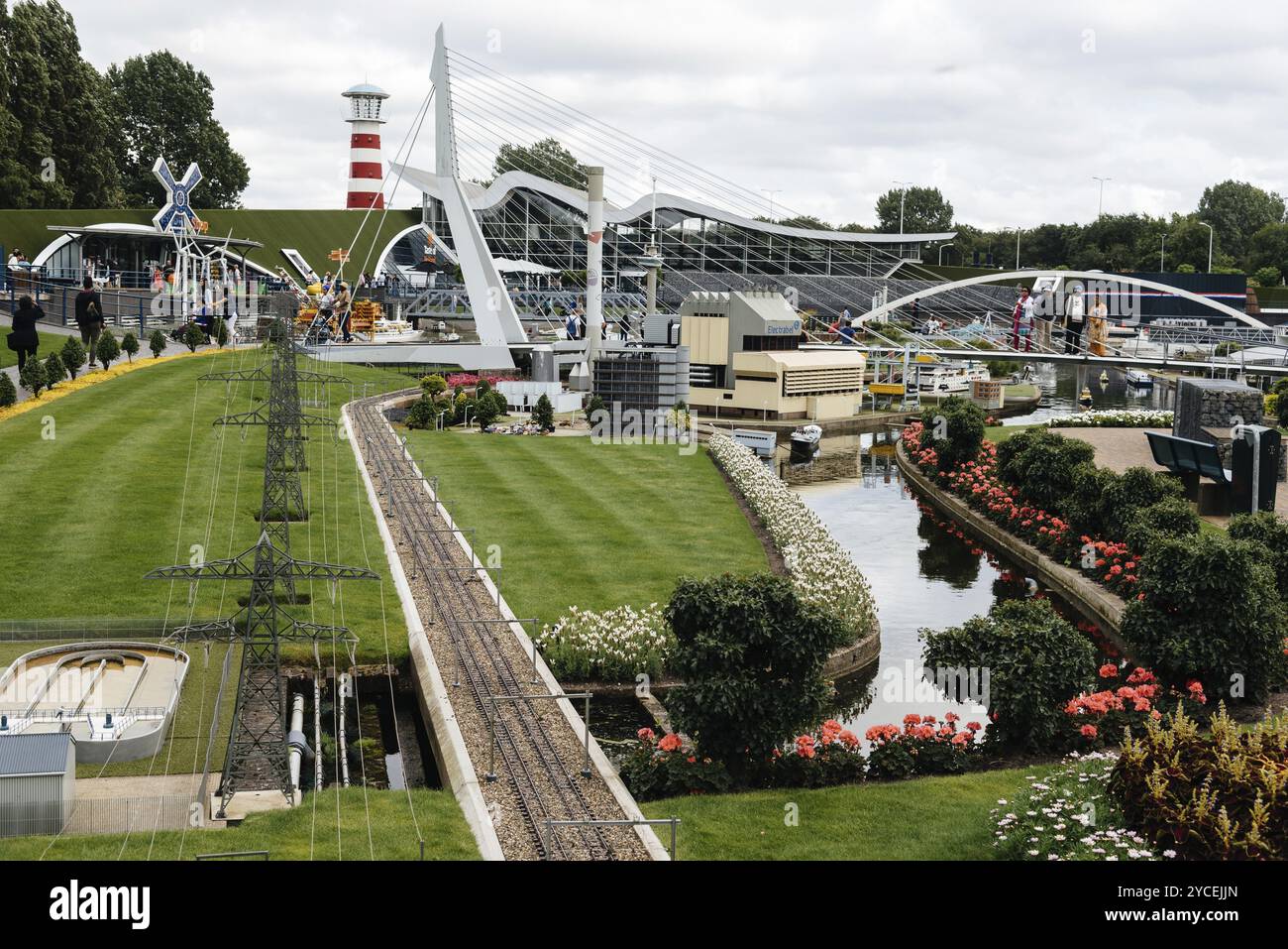 La Haye, pays-Bas, 7 août 2016 : Madurodam. C'est un parc miniature et une attraction touristique à la Haye. Il contient des répliques de modèles réduits de Banque D'Images