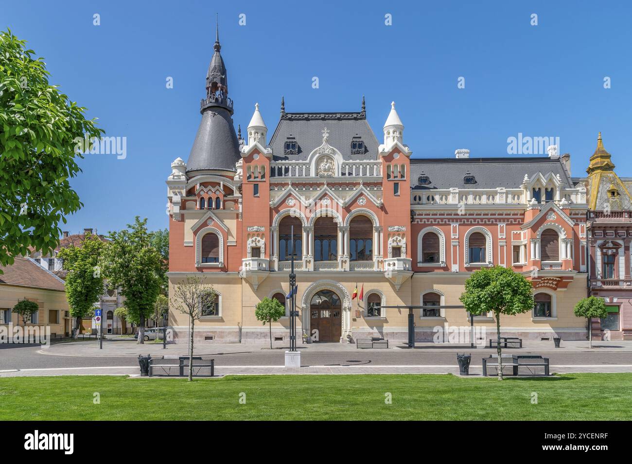 Le Palais évêque grec catholique dans le centre d'Oradea, Roumanie, région de Crisana, Europe Banque D'Images