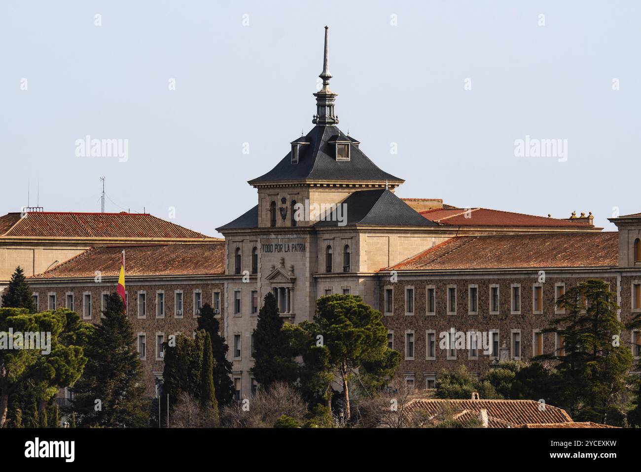 Tolède, Espagne, 19 février 2023 : Académie d'infanterie de Tolède. C'est un centre de formation militaire de l'armée espagnole situé dans la ville de Tolède, en Europe Banque D'Images