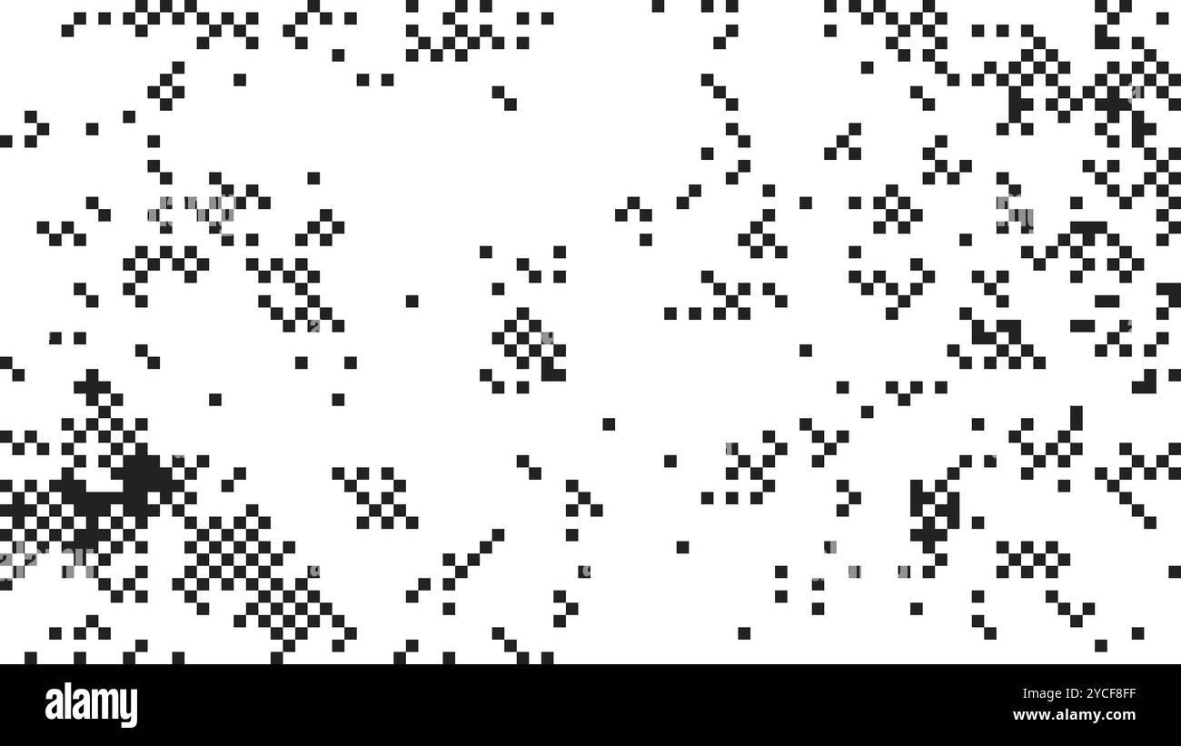 Abstrait pixélisé arc-en-ciel noir et blanc 8 bits rétro bruit de pixel de jeu Banque D'Images