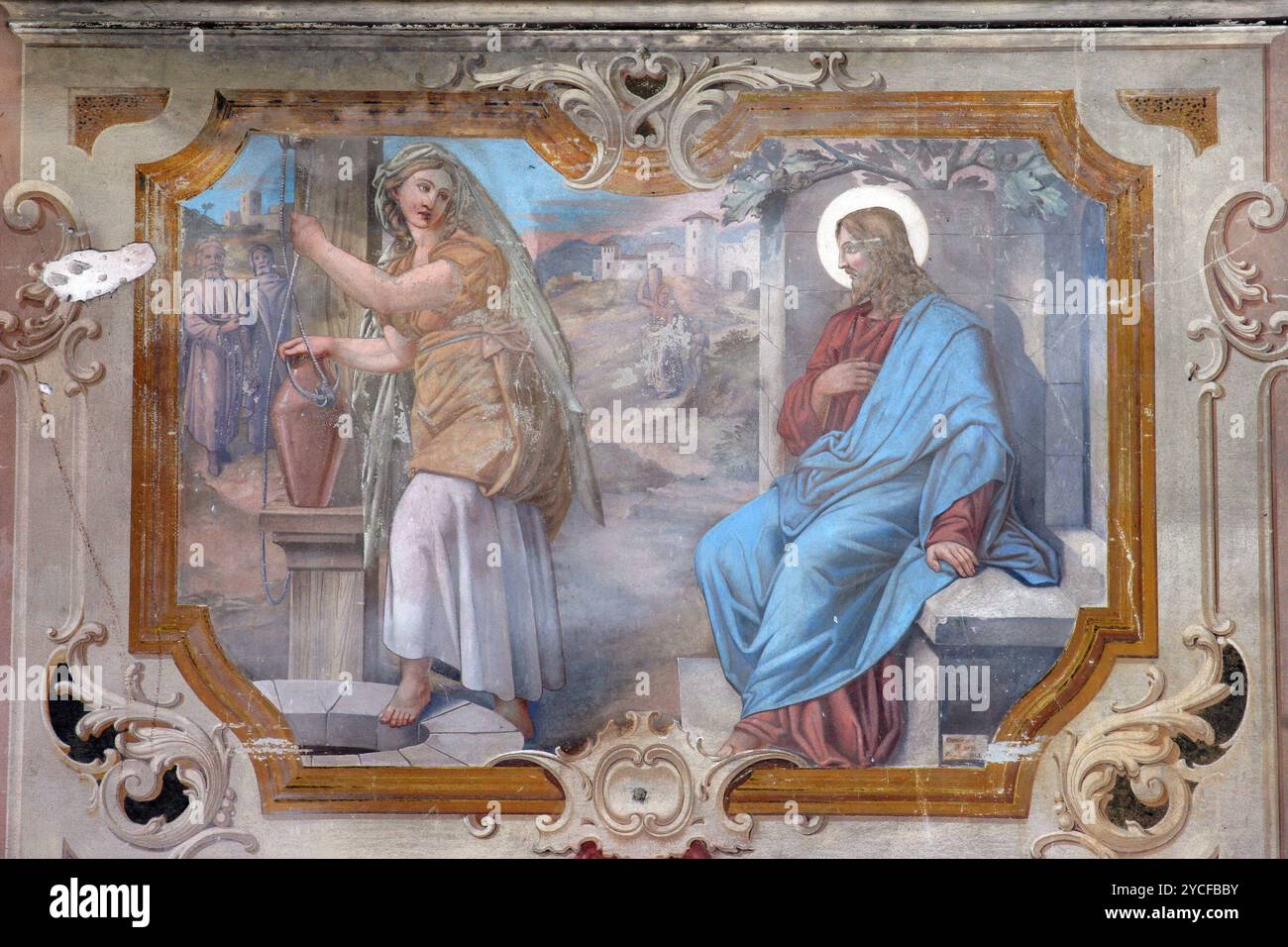 Jésus et la femme de Samarie Banque D'Images