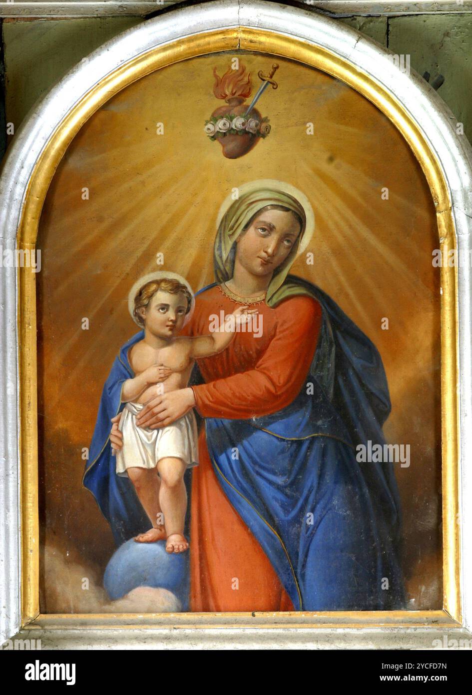 Vierge Marie Avec L'enfant Jésus Croquis Dessin Art Ligne Dessin Vectoriel | Vecteur Premium