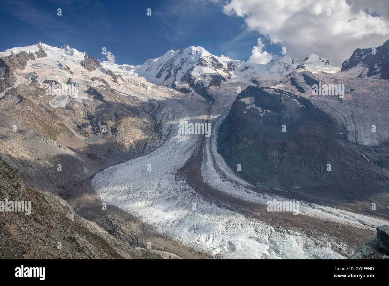 Glacier du Gornergrat, massif du Monte Rosa, Valais, Alpes Banque D'Images