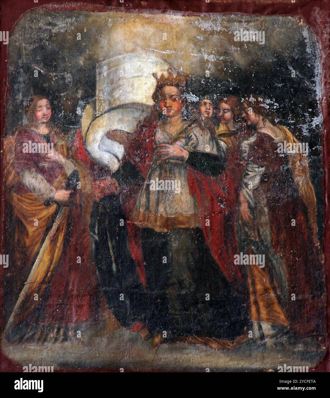 Sainte Barbara, peinture à l'autel de l'église Banque D'Images