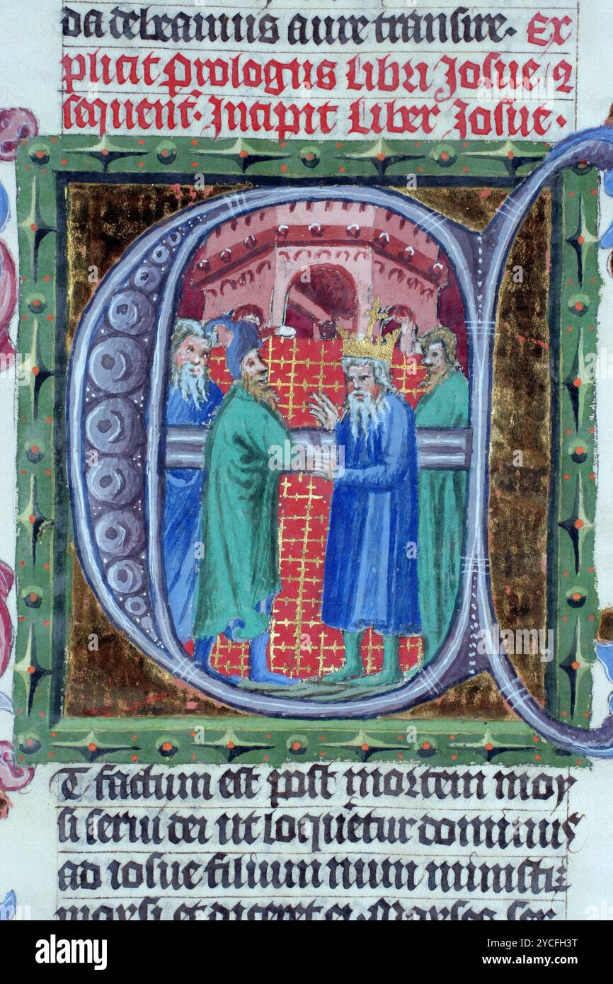 Illustration dans un vieux livre de la bible Banque D'Images Illustration dans un vieux livre de la bible Banque D'Images