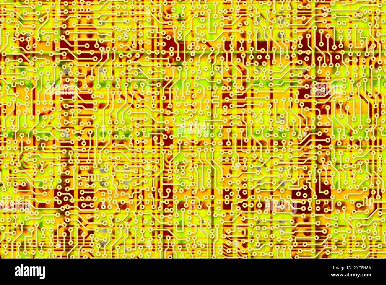 Fond graphique doré industriel électronique Banque D'Images