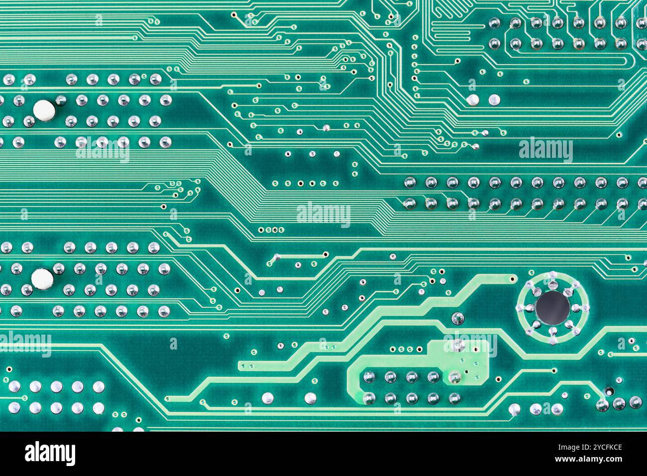 Fond vert de carte de circuit électronique Hi-Tech Banque D'Images