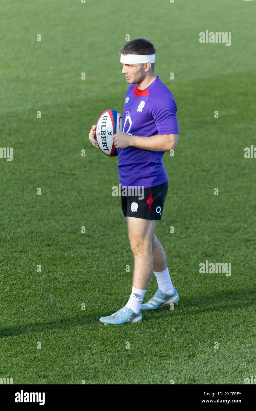 Girona, Espagne, 23 octobre 2024 - Harry Randall s'entraîne au camp d'entraînement de rugby Elite en Angleterre Camiral Wellness Club, Girona crédit : Howard Sayer/Alamy Live News Banque D'Images