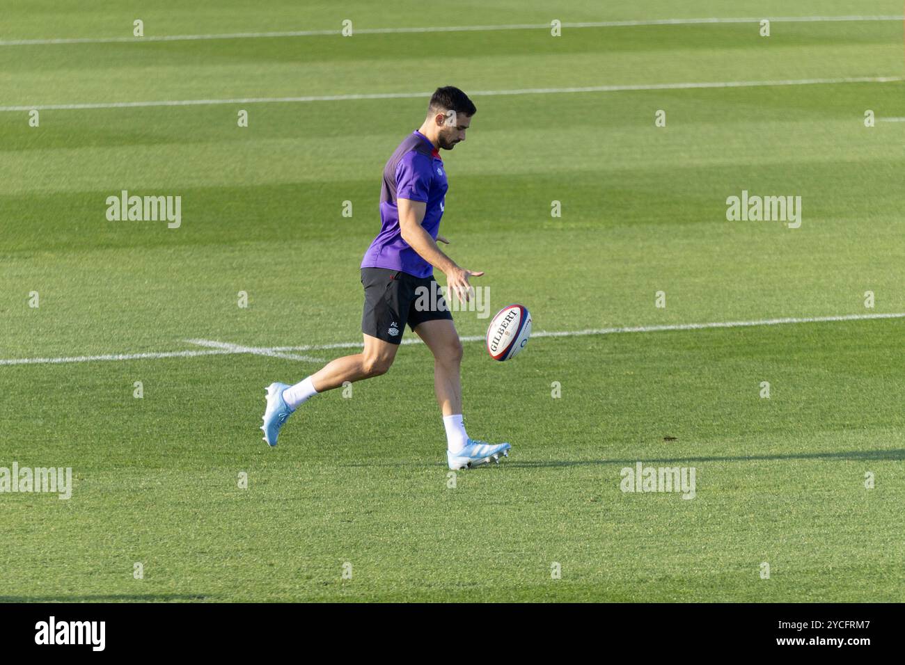 Gérone, Espagne, 23 octobre 2024 - Alex Lozowski s'entraîne au camp d'entraînement de rugby Elite en Angleterre Camiral Wellness Club, Girona crédit : Howard Sayer/Alamy Live News Banque D'Images