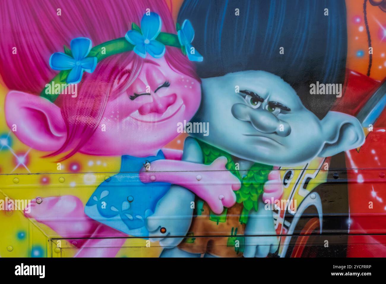 Angleterre, Kent, Thanet, Ramsgate, Leisure Fair Coloriful Advertising Artwork Banque D'Images