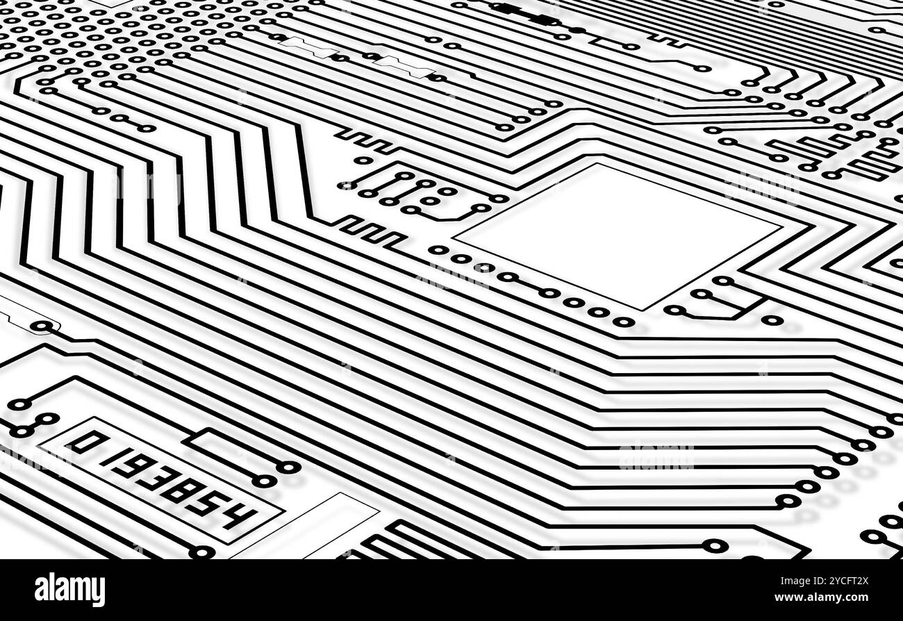 Fond graphique monochrome high-tech Banque D'Images
