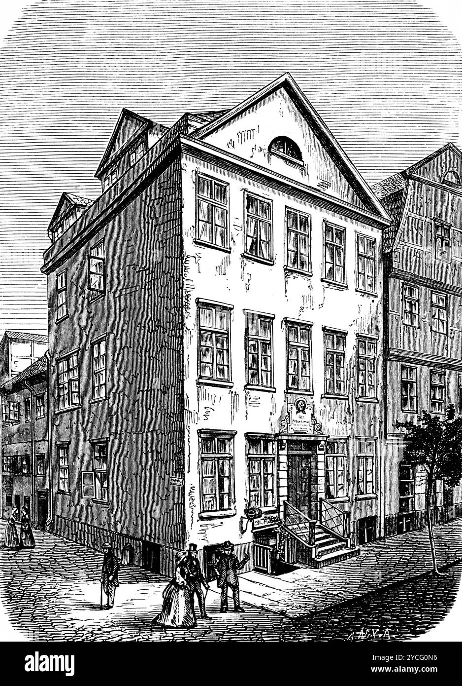 Lieu de naissance de Felix Mendelssohn-Bartholdy (Hambourg 1809 - 1847) à Hambourg, histoire de la musique allemande, illustration historique 1892 Banque D'Images