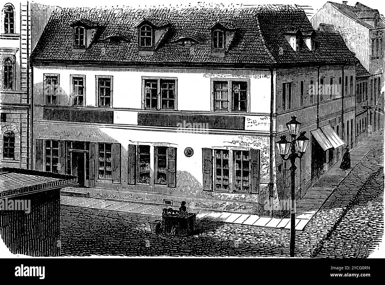 Maison de Robert Schumann (Zwickau 1810 - 1856 Bonn) à Zwickau, Prusse aujourd'hui Allemagne de l'est, histoire de la musique allemande, illustration historique 1892 Banque D'Images