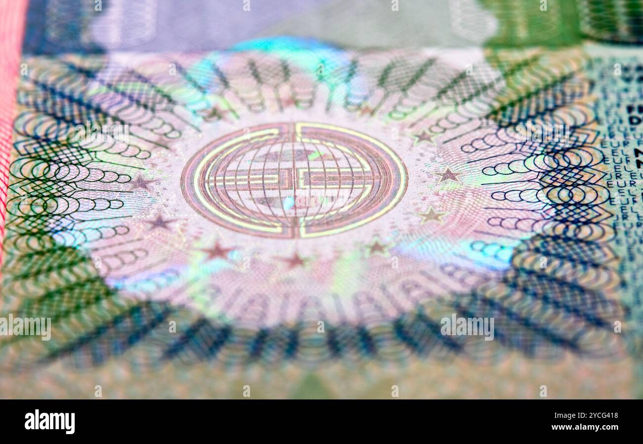 Visa Schengen dans le passeport. Fragment Banque D'Images