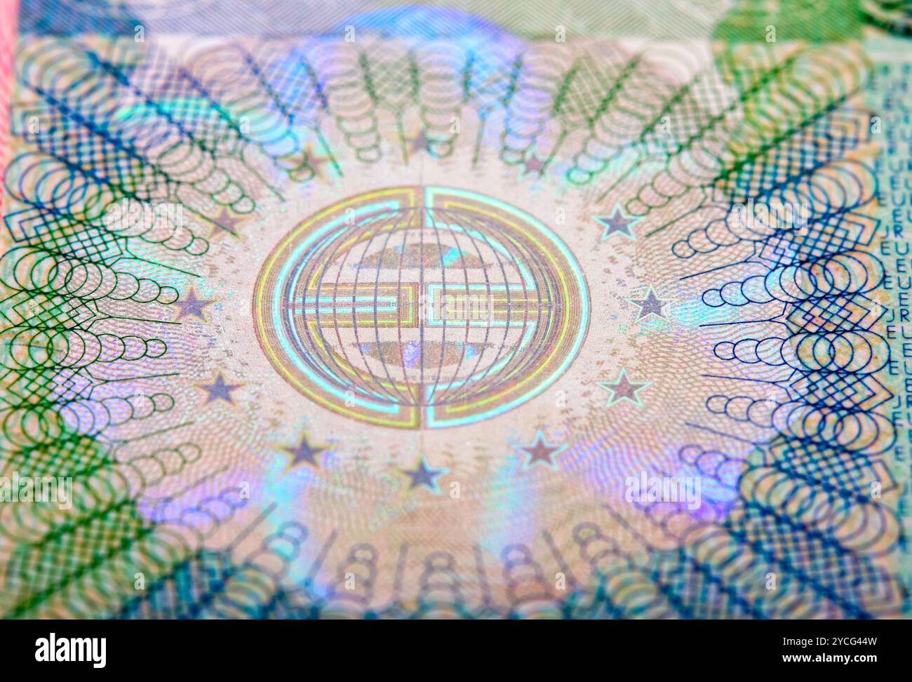 Visa Schengen dans le passeport. Fragment Banque D'Images