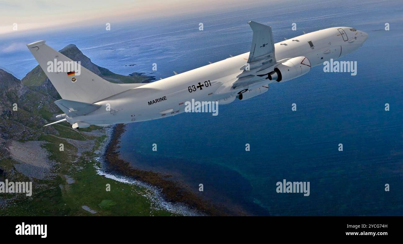 BOEING P-8A POSÉIDON avion de reconnaissance dans les marquages de la Luftwaffe. Photo : Boeing/Taro Hama Banque D'Images