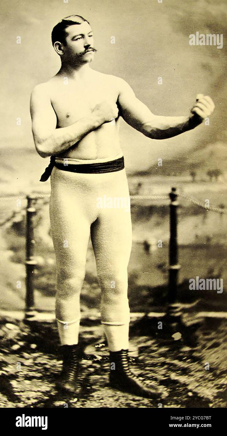 JOHN l SULLIVAN (1858-1918) boxeur de championnat américain vers 1882 Banque D'Images