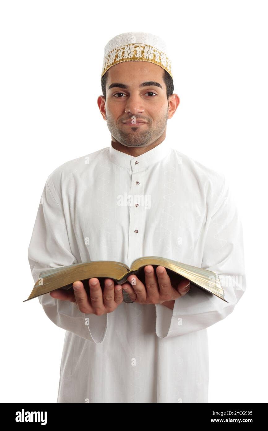 Smiling man holding a book Banque D'Images