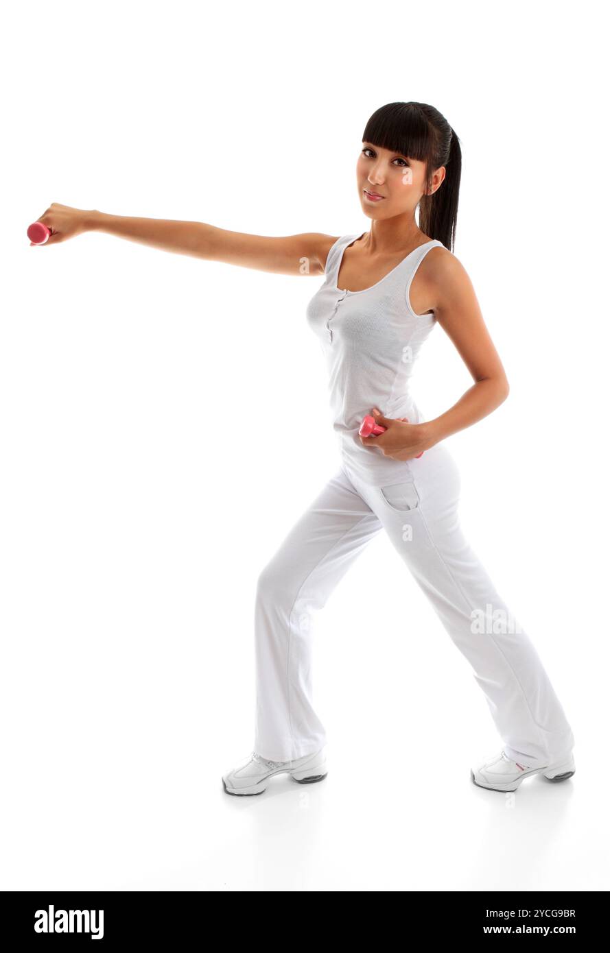 Femme fitness workout Banque D'Images