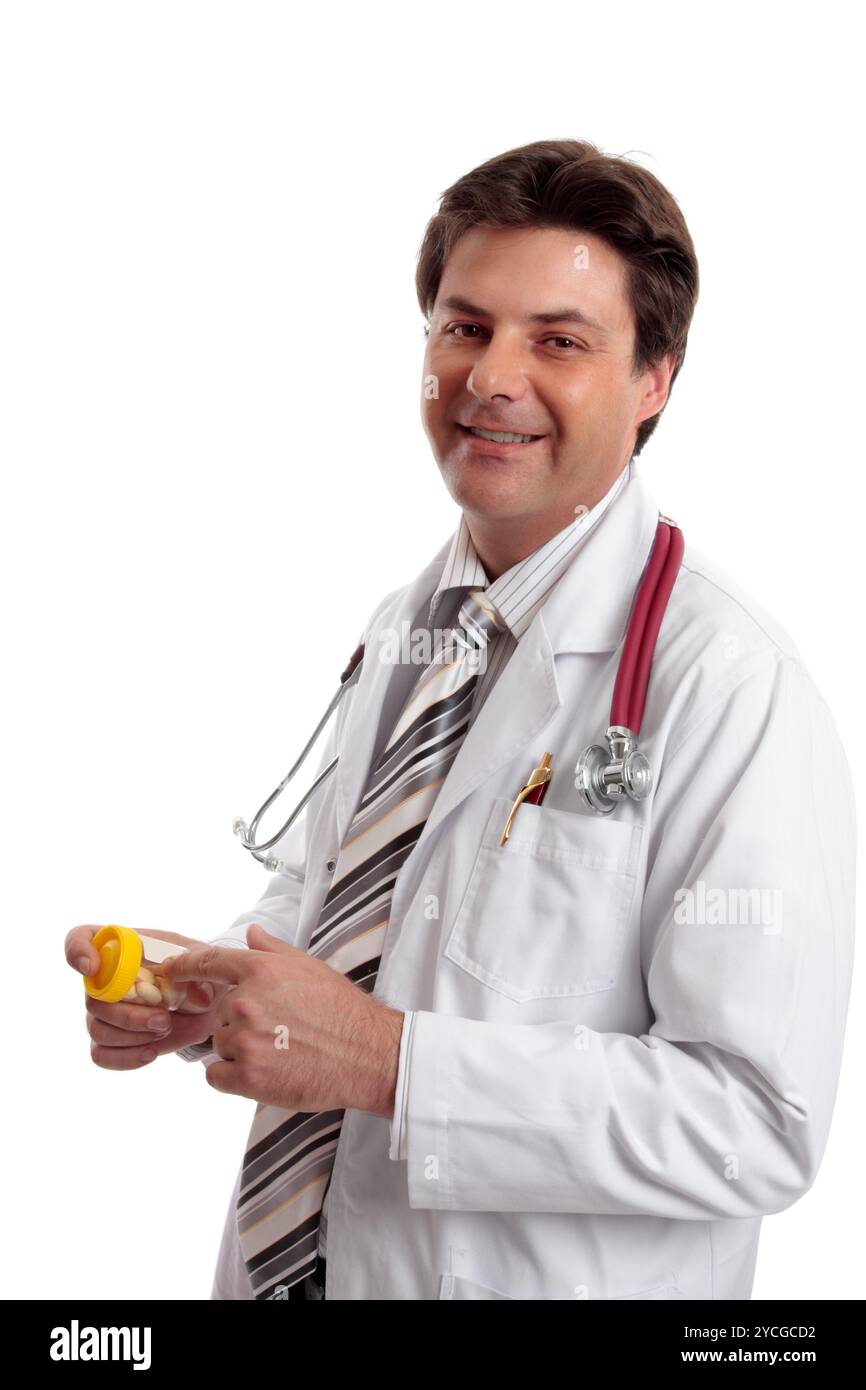 Smiling doctor with medicine Banque D'Images