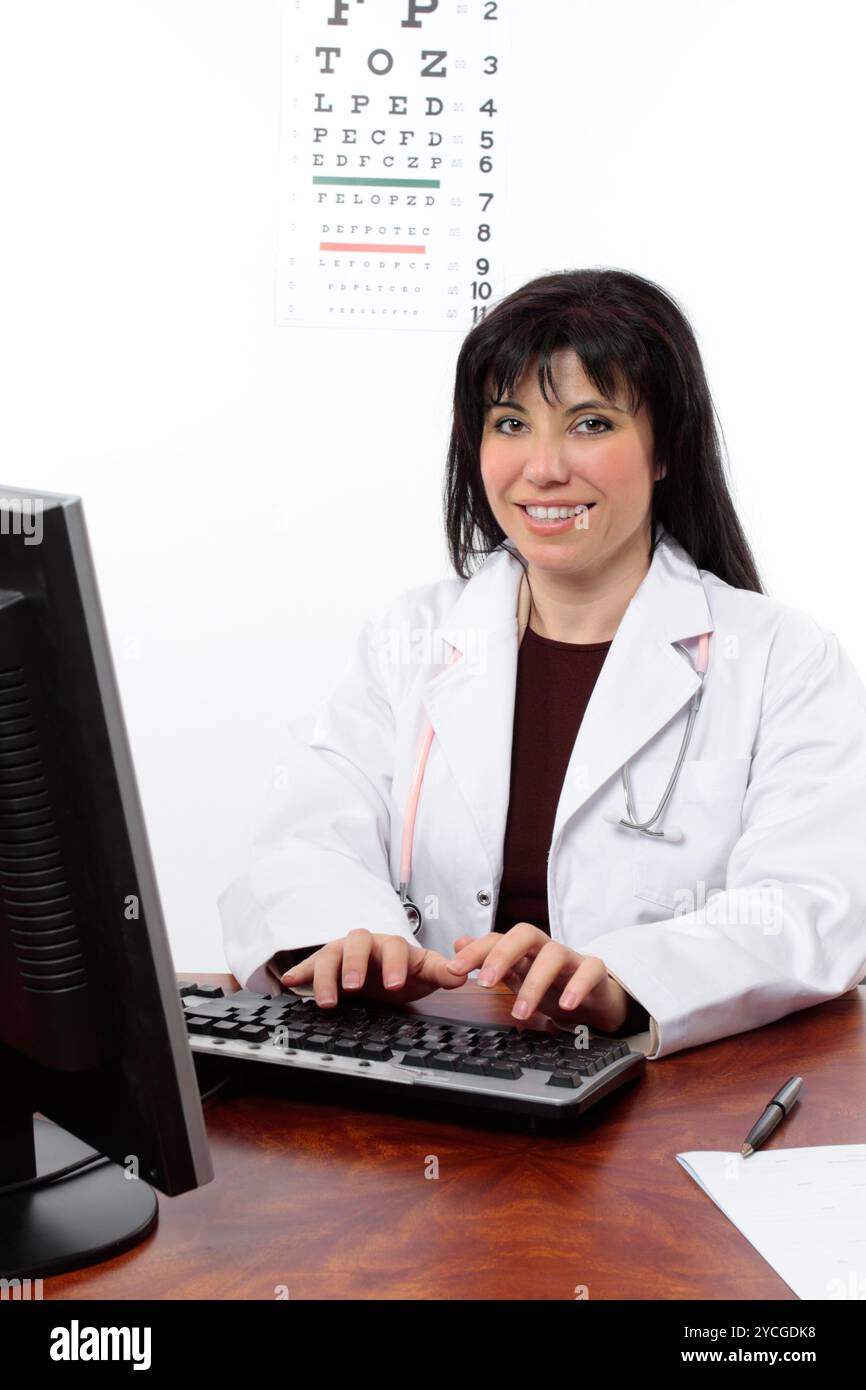 Docteur d'oeil à l'ordinateur Banque D'Images