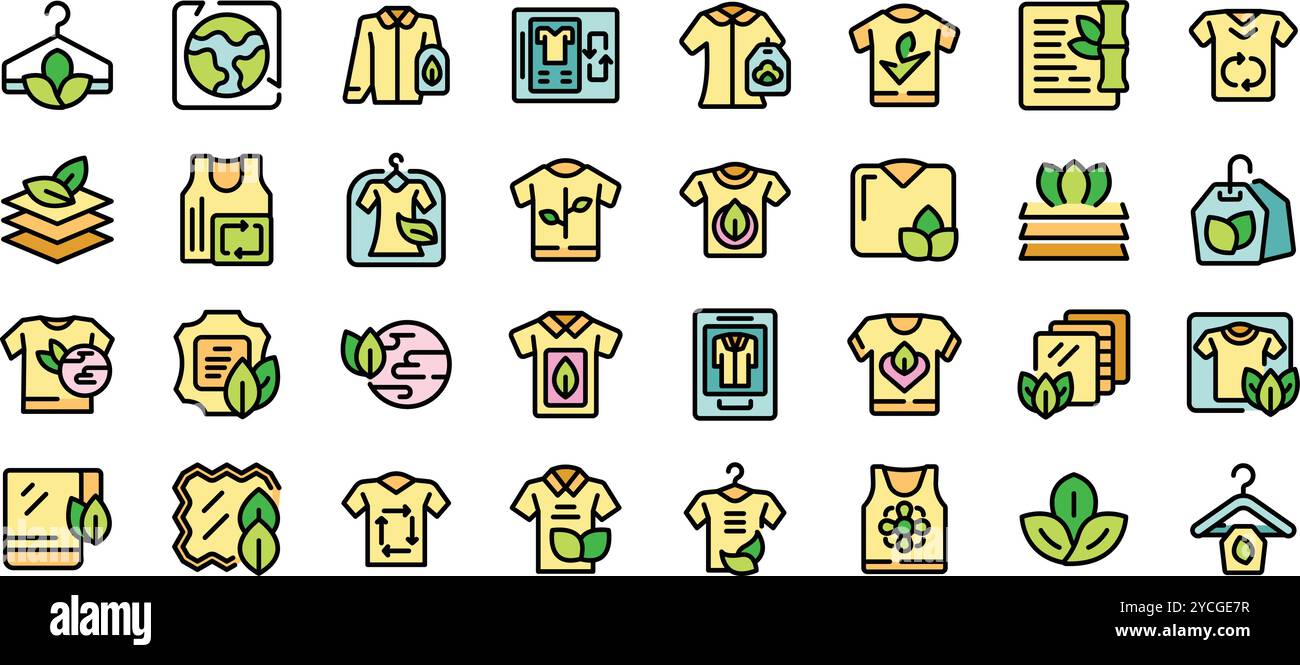 Collection de vêtements ECO représentant le concept de durabilité dans l'industrie de la mode Illustration de Vecteur