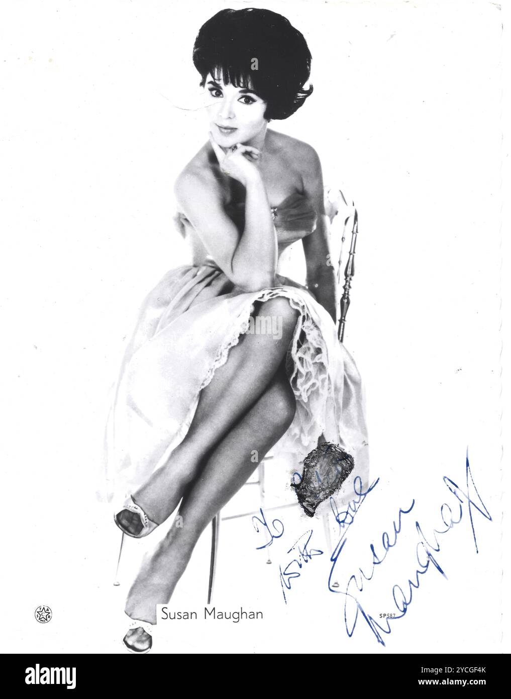 Susan Maughan années 1960 chanteuse anglaise vintage signé photographie. Banque D'Images