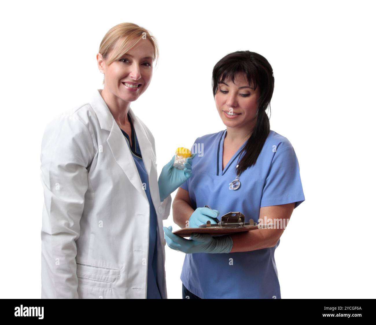 Friendly les travailleurs de la santé Banque D'Images